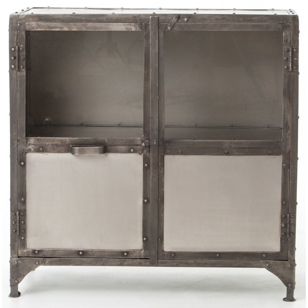 Glass and store metal sideboard